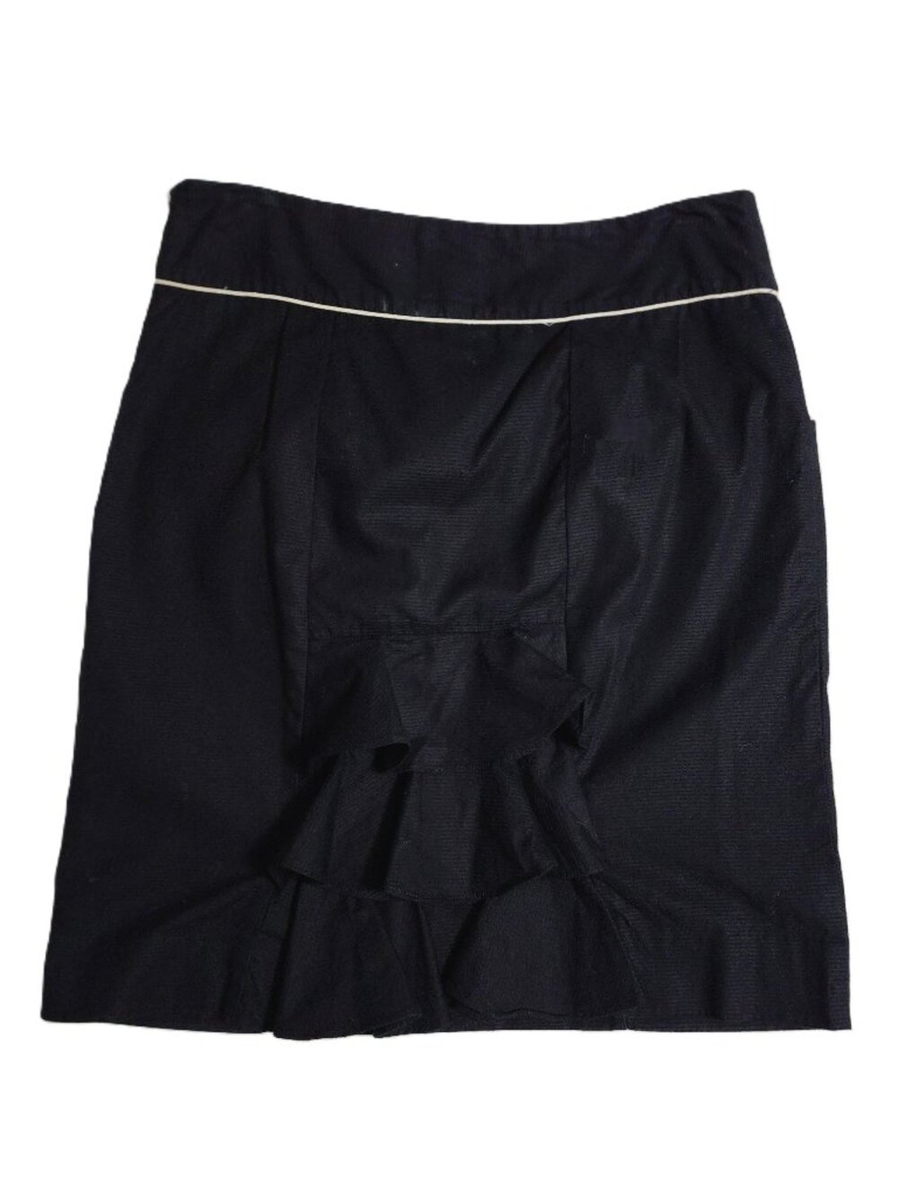Anthropologie Floreat Womens Cotton Black&White Ruffle Tailed Skirt Size 2